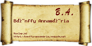 Bánffy Annamária névjegykártya