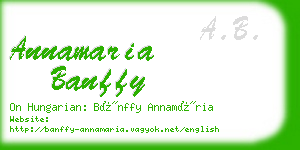 annamaria banffy business card